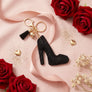 Keychain Black High Heel Sparkle Purse Charm