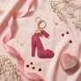Keychain Fuchsia High Heel Sparkle Purse Charm