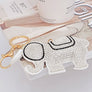 Keychain Glam White Rhinestone Elephant Charm
