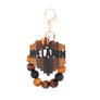 Melanin Wood Bead Keychain