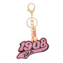 AKA Sorority 1908 Pink Padded Keychain Clip