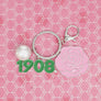 AKA Sorority Flower 1908 Keychain and Bag Clip