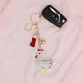 Keychain Farmhouse Chic White Rooster Bag Charm