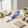 ZPB Blue Canvas Embroidered Wristlet Strap Clip