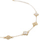 Necklace Gold White Clover Station Pendant Women