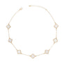 Necklace Gold White Quatrefoil Clover 7 Motifs