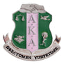 AKA Pink Green Sorority Shield Brooch