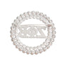 Brooch Blue White Zeta Round Pin for Women