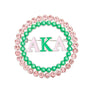 AKA Brooch Pink Green AKA Round Pin