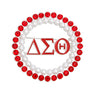 DST Brooch Red White Delta Round Pin for Women