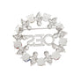 OES Sorority Pearl and Rhinestone Leaf Brooch Pin