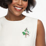 AKA Sorority Pink Lady Green Ivy Leaf Brooch Pin