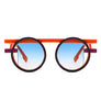 Sunglasses Orange Round Futuristic Double Frame