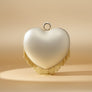 Clutch Gold Rhinestone Fringe Heart Hardcase Bag