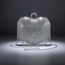 Clutch Silver Rhinestone Fringe Heart Hardcase Bag