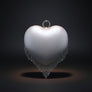 Clutch Silver Rhinestone Fringe Heart Hardcase Bag
