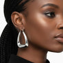 Stainless Steel Trapezoid Thick Hollow Hoop Earrings