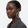 Stainless Steel Hollow 2.75in Thick Earrings