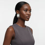 Stainless Steel Curved Rectangle Disc Earrings