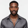Mens 20in 8mm Stainless Steel Miami Chain