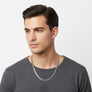 Mens 20in10mm Silver Stainless Steel Curb Chain