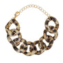 Chain Wild Child Leopard Stone Encrusted Bracelet
