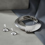 Bangle Hammered Silver Angular Futuristic Bracelet