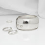 Bangle Polished Silver Oval Wide Sleek Bracelet