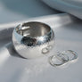 Bangle Hammered Silver Wide High Fashion Bracelet
