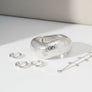 Bangle Hammered Silver Wavy Chunky Bracelet