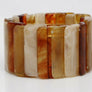 Stretch Marbled Brown Resin Rectangle Bracelet