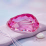 Bangle Transparent Pink Prism Wave Facet Bracelet