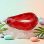 Bangle Transparent Red Prism Wave Facet Bracelet