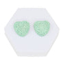 Stud Pastel Mint Domed Heart Dazzling Earrings
