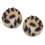 Stud Fierce Wild Leopard Encrusted Round Earrings