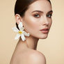 Stud Cream Flower Oversized Wavy Petal Earrings