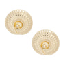 Stud Seashell Swirl Large Gold Metal Earrings