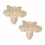 Stud Large Sculpted Petal Gold Flower Earrings