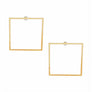 Stud Modern Gold Large Polished Square Earrings