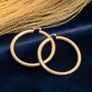 Hoop Gold Polished Line Diamond Cut Thick Earrings
