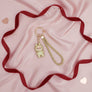 Rhinestone Phone Wrist Strap Gold Labubu Keychain