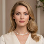 Tennis Gold CZ Baguette White Quatrefoil Necklace