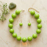 Mod Style Lime Green Chunky Bead Necklace