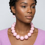 Mod Style Pretty Pink Chunky Bead Necklace