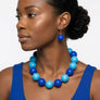 Mod Style Two Tone Blue Chunky Bead Necklace