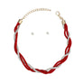 DST Vibrant Red Clear Twisted Tube Necklace