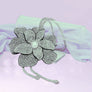 Long Y Brilliant Clear Blooming Flower Necklace
