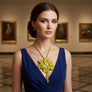 Long Y Brilliant Yellow Blooming Flower Necklace