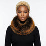 Scarf Luxe Faux Fur Orange Collar Winter Stole