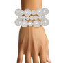 White Pearl 3 Pcs Classic Chunky Bracelet Set